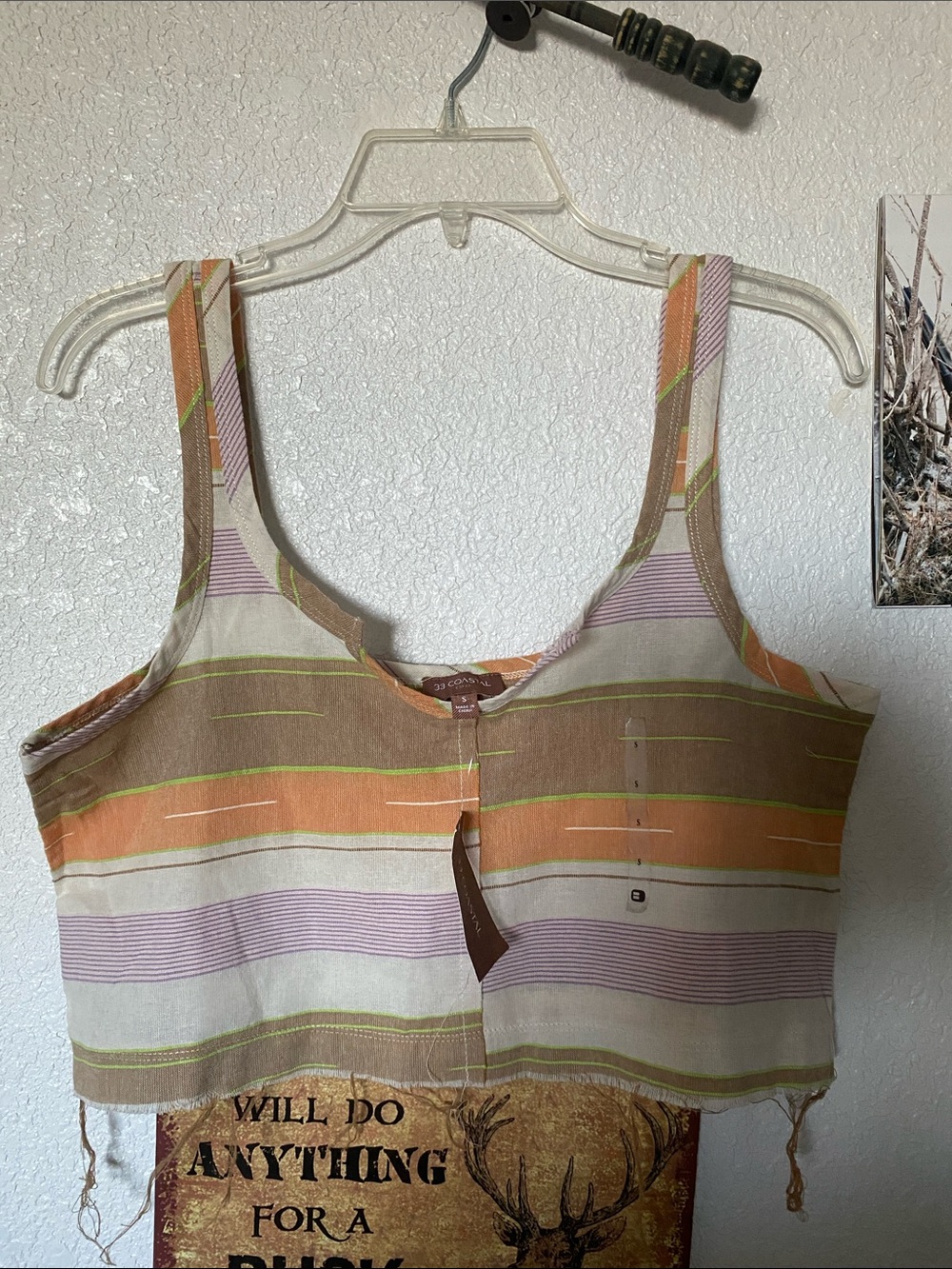 Striped Multi-Color Crop Tank Top